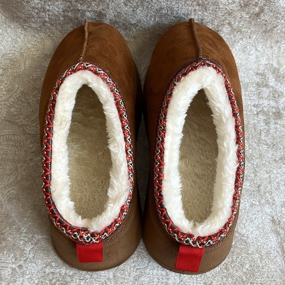 Brand New Suede Platform Clogs Mini Boots Short Ankle Slip On Faux Fur Slippers - Picture 7 of 14